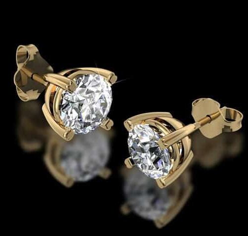Diamond stud earrings