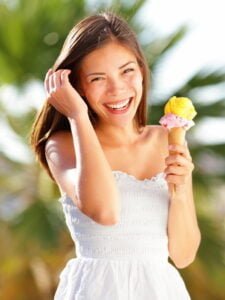 Ice cream girl in summer