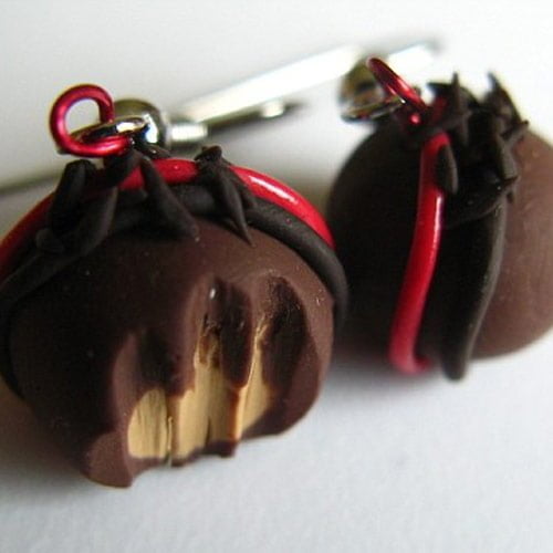 chocolate truffles earrings