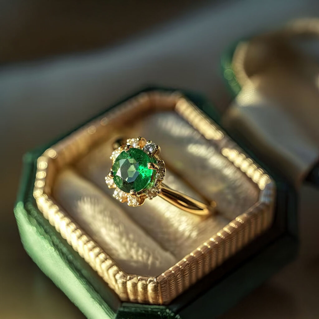 Celebrate your love story with an emerald engagement ring