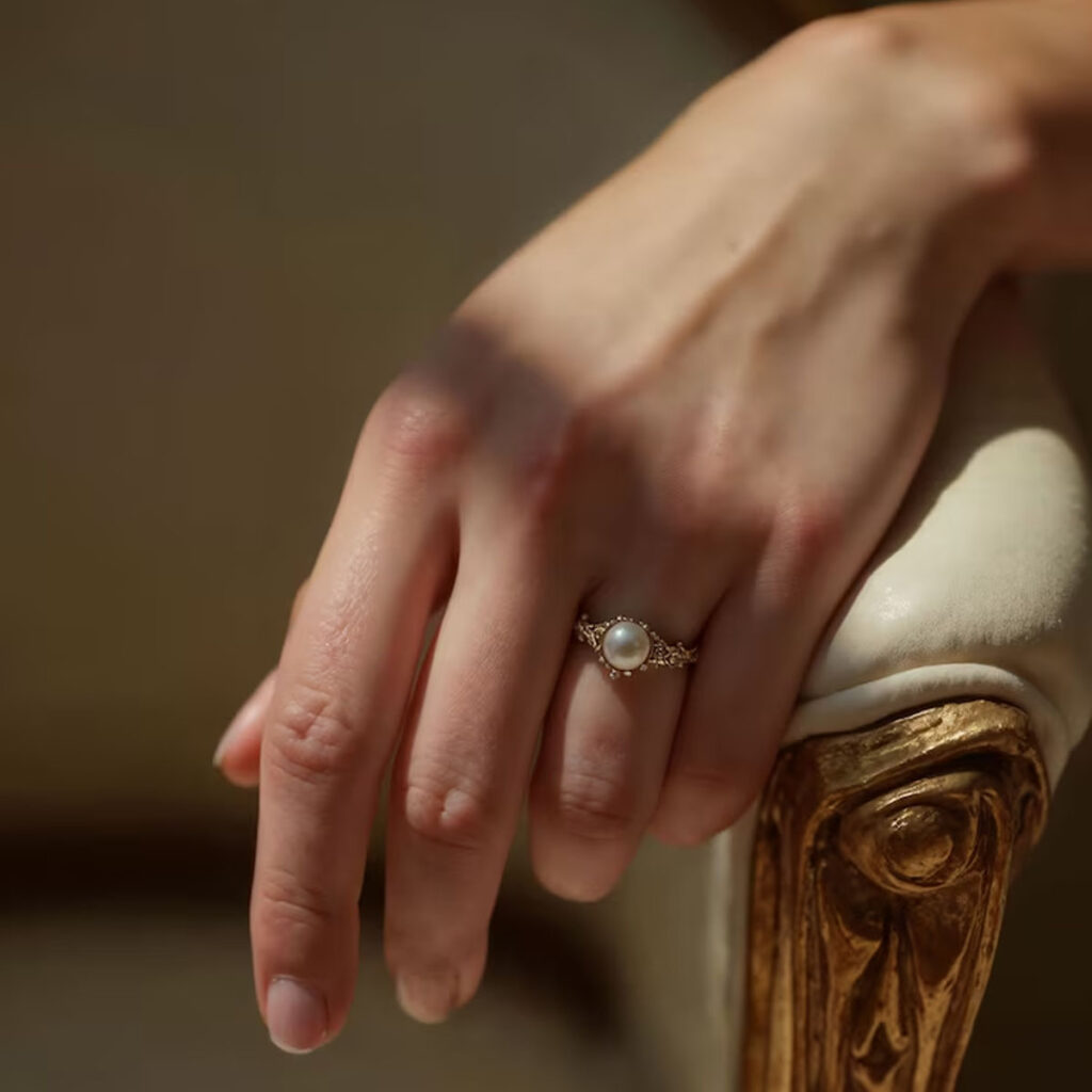 mother of pearl, engagement rings, ethical jewellery